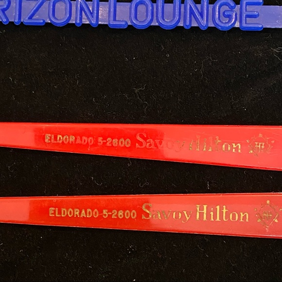 Vintage Lot of 4, Savoy Hilton & The Horizon Lounge Swizzle Sticks - Picture 8 of 10